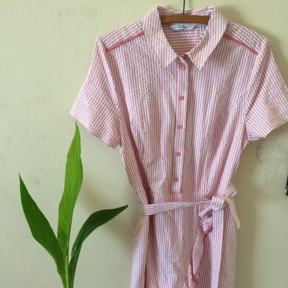 Seersucker shirtdress